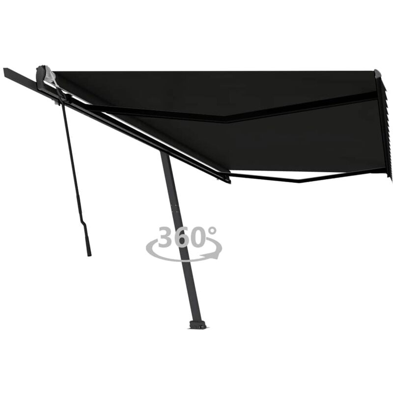 

Toldo de pie manual retráctil gris antracita 500x350 cm - Antracita - Youthup