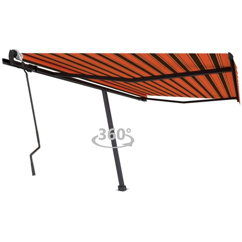 

Toldo de pie manual retráctil naranja y marrón 400x300 cm - Naranja - Youthup