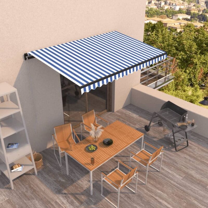 

Toldo manual retráctil azul y blanco 450x350 cm - Azul - Youthup