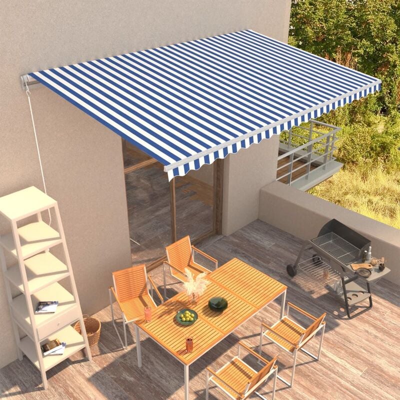 

Toldo manual retráctil azul y blanco 500x300 cm - Azul - Youthup