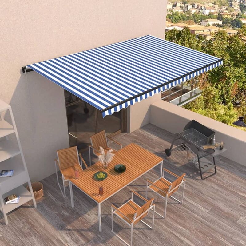 

Toldo manual retráctil azul y blanco 500x350 cm - Azul - Youthup