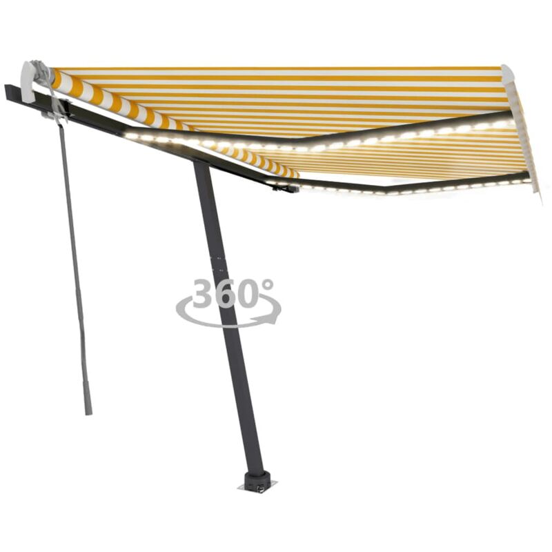 

Toldo manual retráctil con LED amarillo y blanco 300x250 cm - Amarillo - Youthup