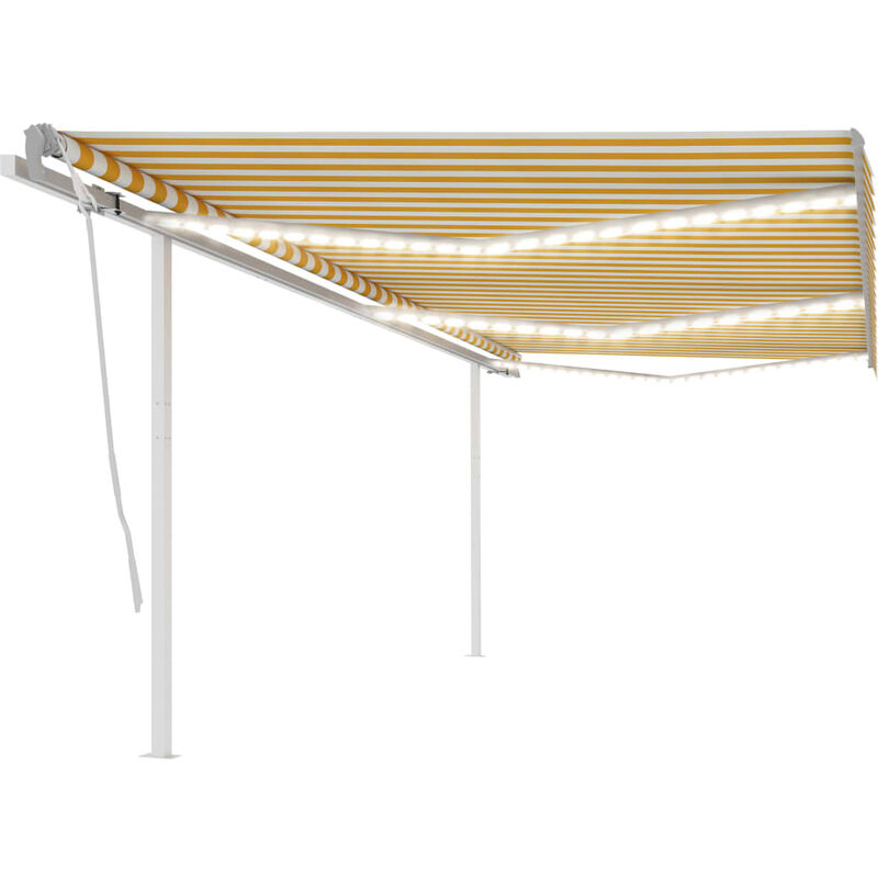 

Toldo manual retráctil con LED amarillo y blanco 6x3,5 m - Amarillo - Youthup
