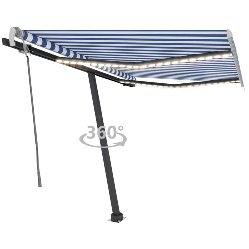 

Toldo manual retráctil con LED azul y blanco 300x250 cm - Azul - Youthup