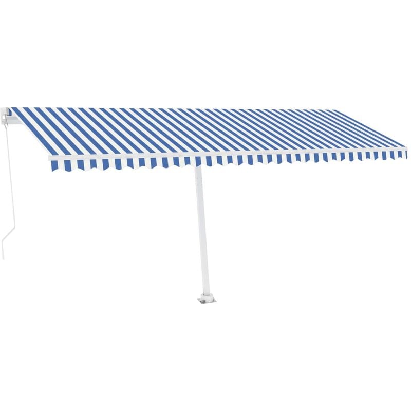 

YOUTHUP Toldo manual retráctil con LED azul y blanco 500x300 cm - Azul
