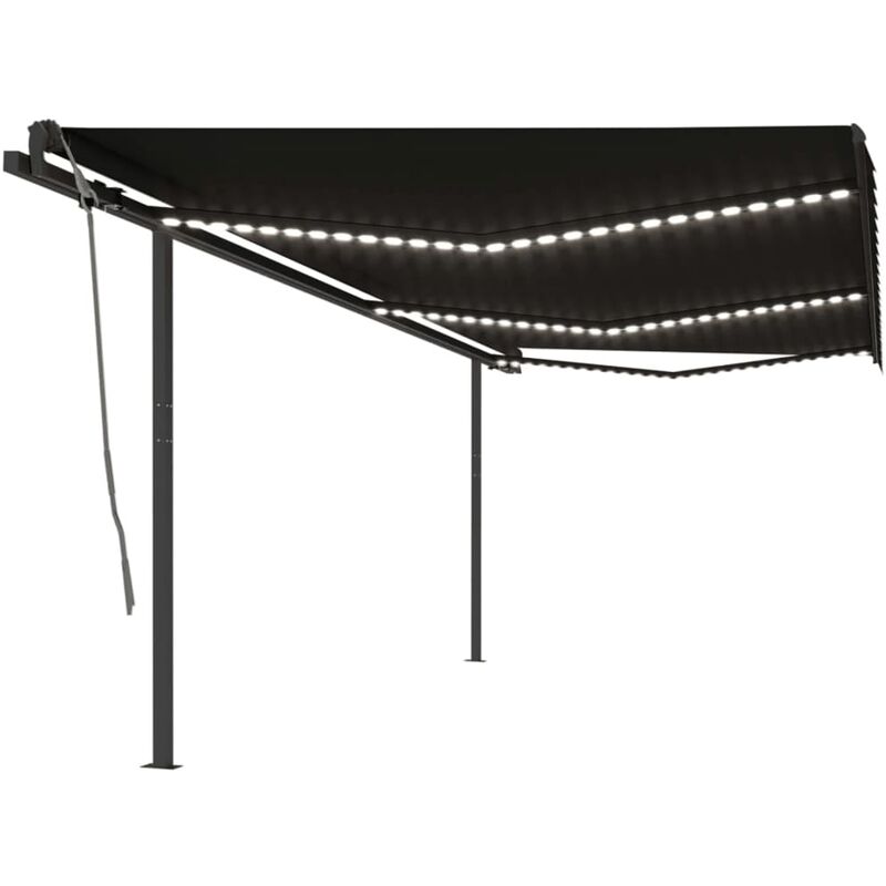 

Toldo manual retráctil con LED gris antracita 6x3 m - Youthup