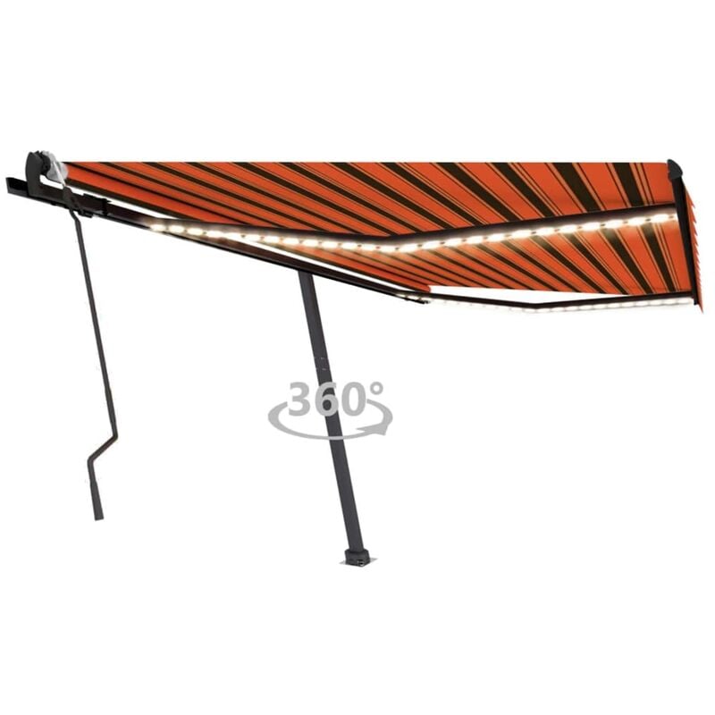 

Toldo manual retráctil con LED naranja y marrón 400x300 cm - Naranja - Youthup