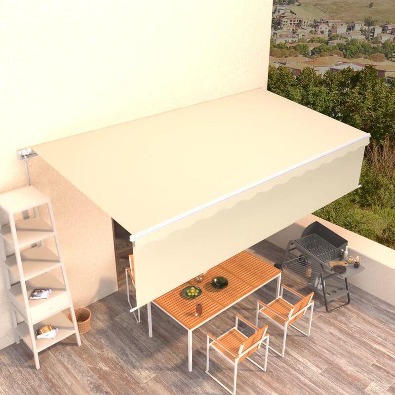 

Toldo manual retráctil con persiana 6x3 m crema - Crema - Youthup