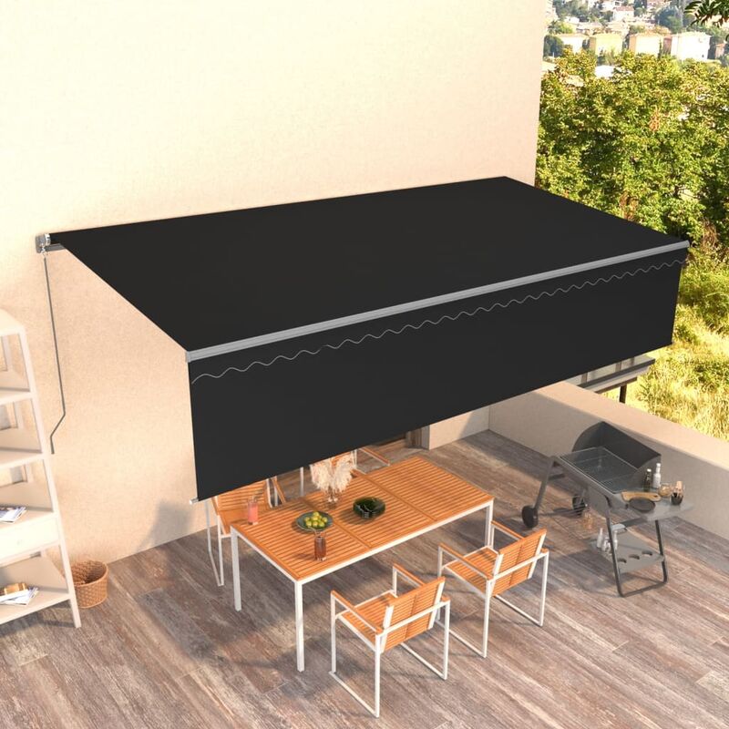 

Toldo manual retráctil con persiana 6x3 m gris antracita - Antracita - Youthup