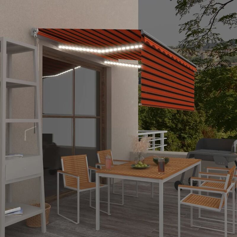 

Toldo manual retráctil con persiana LED naranja y marrón 3x2,5m - Naranja - Youthup