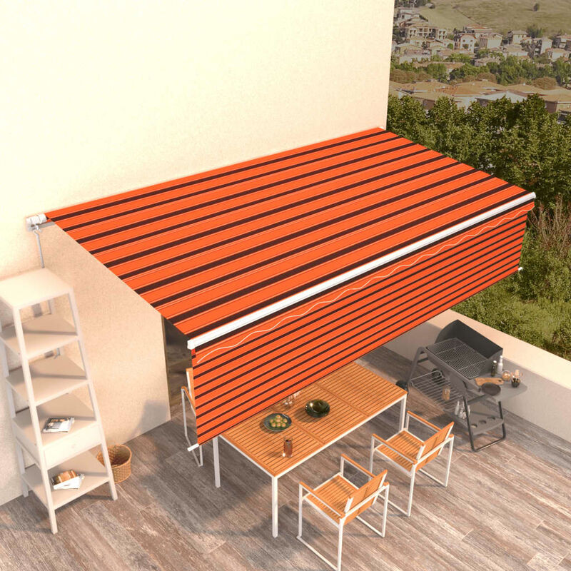 

Toldo manual retráctil con persiana naranja y marrón 6x3 m - Naranja - Youthup