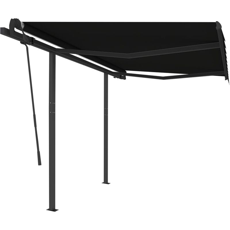 

Toldo manual retráctil con postes gris antracita 3x2,5 m - Youthup