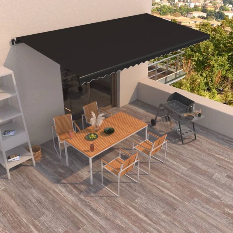 

Toldo manual retráctil gris antracita 600x350 cm - Antracita - Youthup