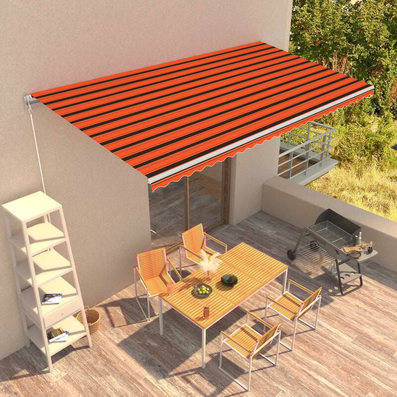

Toldo manual retráctil naranja y marrón 600x300 cm - Naranja - Youthup