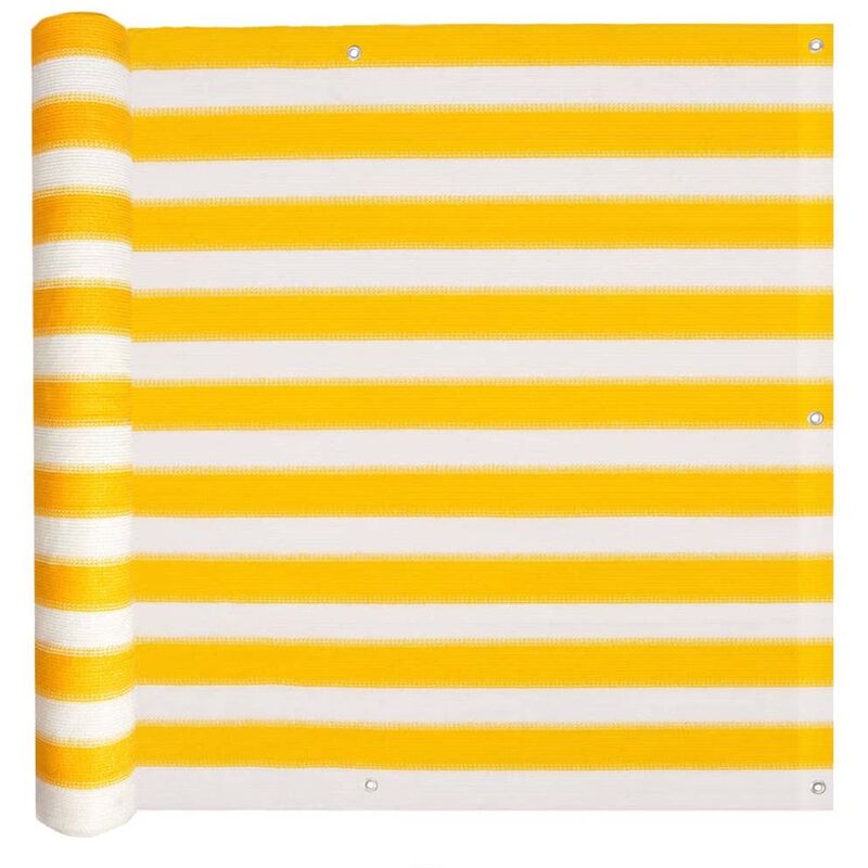 

YOUTHUP Toldo para balcón HDPE 75x600 cm amarillo y blanco - Multicolor