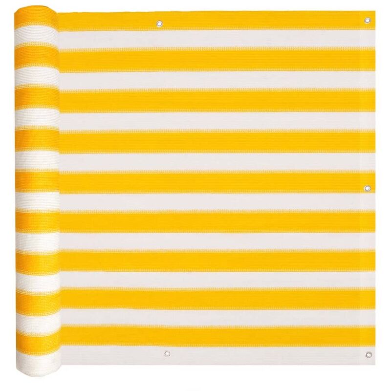 

YOUTHUP Toldo para balcón HDPE 90x400 cm amarillo y blanco - Naranja