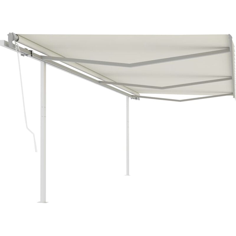 

Toldo retráctil automático con postes crema 6x3 m - Crema - Youthup