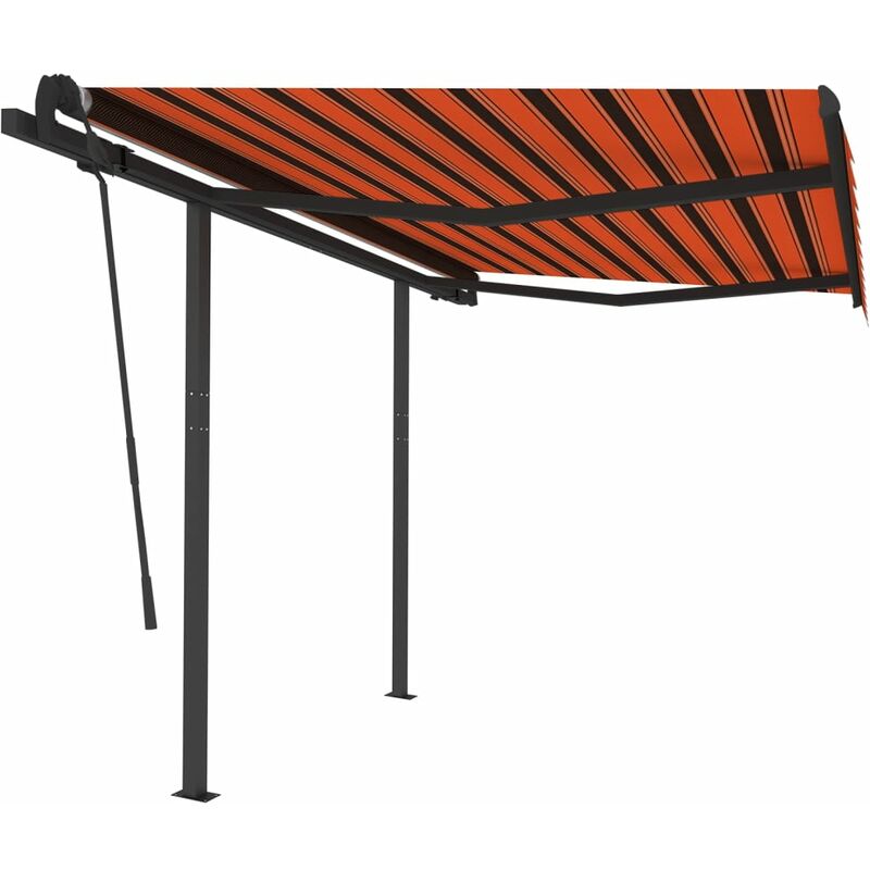 

Toldo retráctil automático con postes naranja y marrón 3,5x2,5m - Youthup
