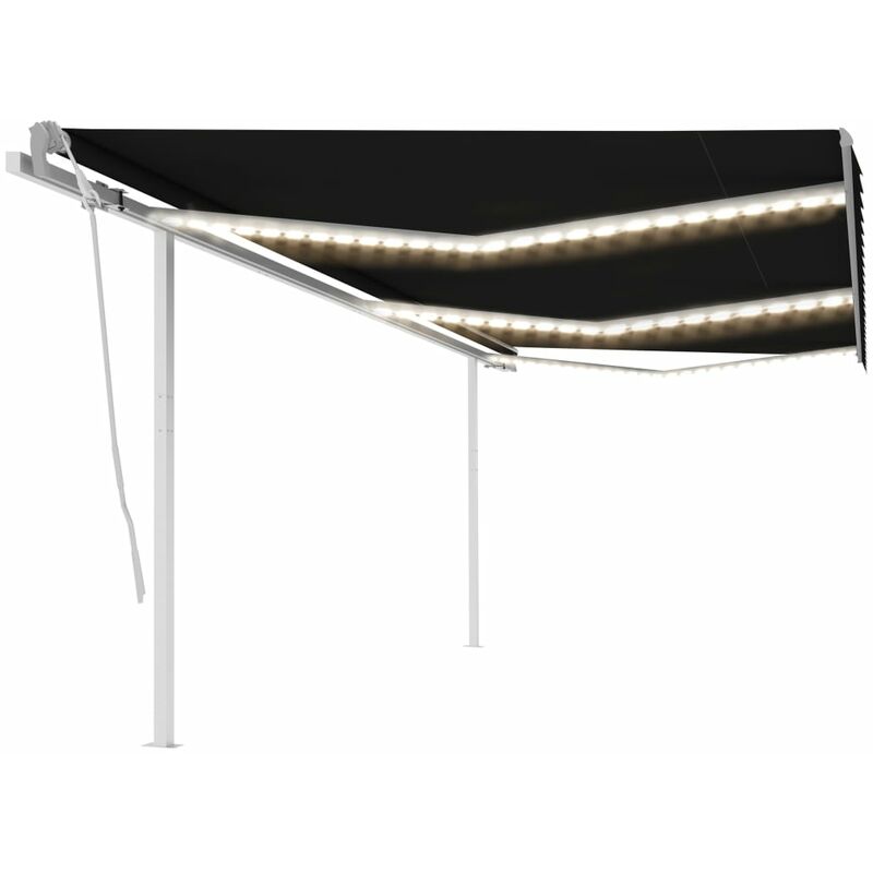 

Toldo retráctil manual con LED gris antracita 6x3,5 m - Antracita - Youthup