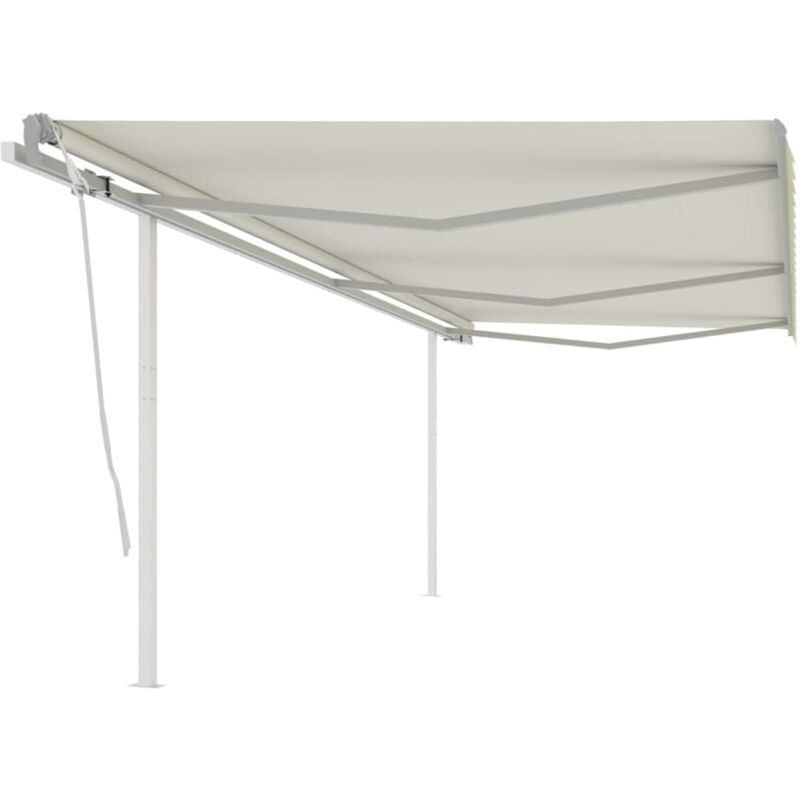 

Toldo retráctil manual con postes crema 6x3 m - Crema - Youthup
