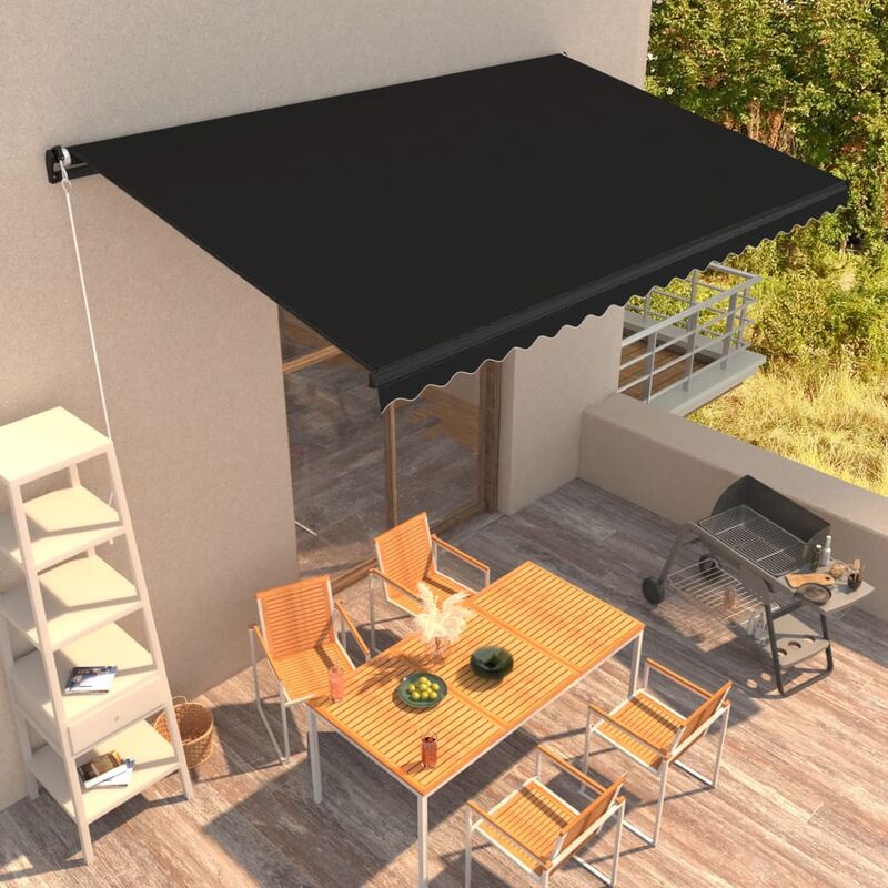 

Toldo retráctil manual gris antracita 500x300 cm - Gris - Youthup