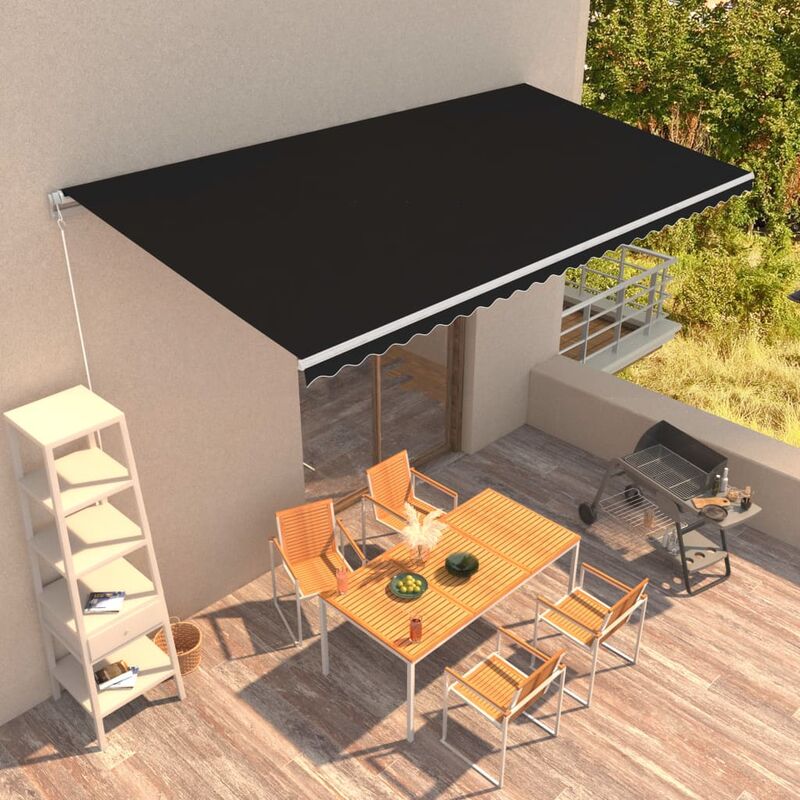 

Toldo retráctil manual gris antracita 600x300 cm - Gris - Youthup