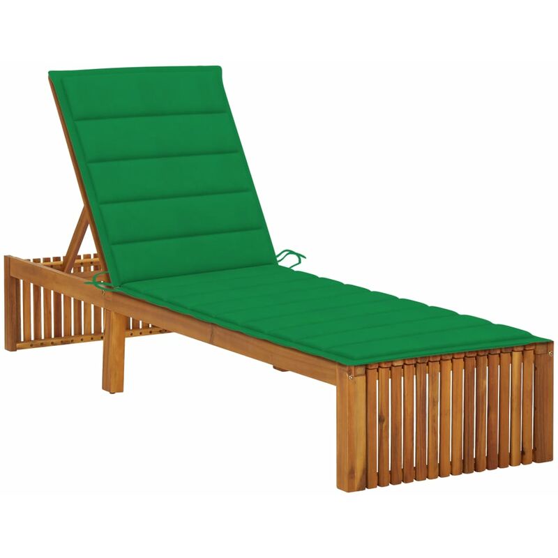 

Tumbona con cojín madera maciza de acacia - Marrón - Youthup
