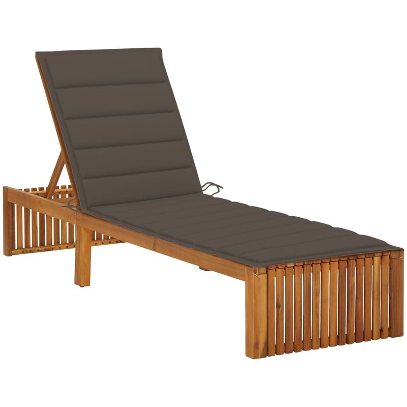 

Tumbona con cojín madera maciza de acacia - Marrón - Youthup