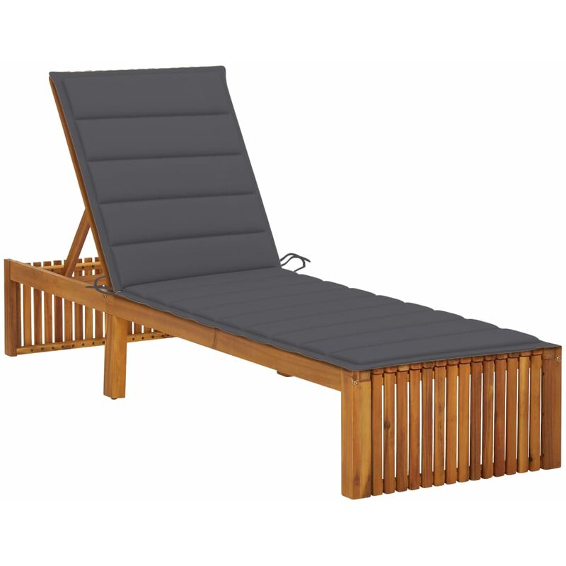

Tumbona con cojín madera maciza de acacia - Marrón - Youthup
