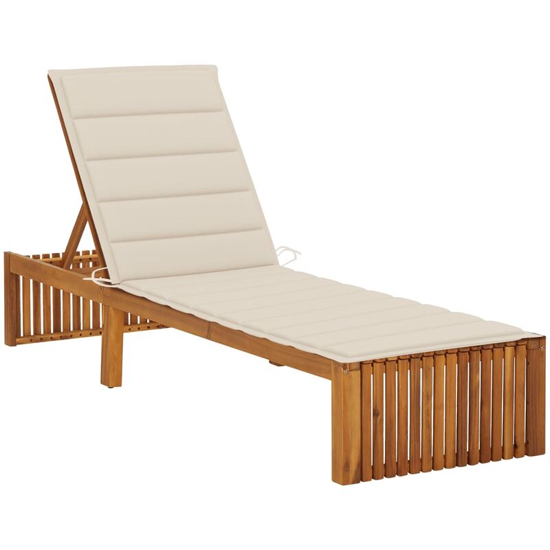 

Tumbona con cojín madera maciza de acacia - Marrón - Youthup