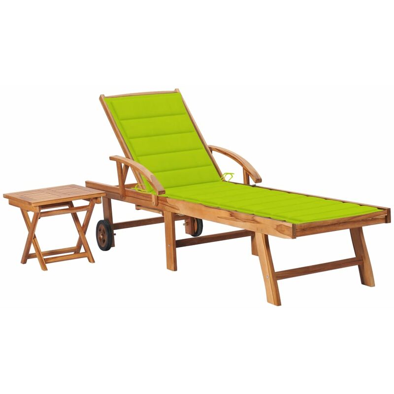 

Tumbona con mesa y cojín madera maciza de teca - Youthup