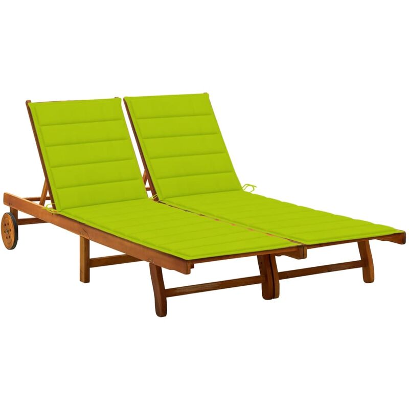 

Tumbona de jardín 2 personas y cojines madera maciza de acacia - Marrón - Youthup