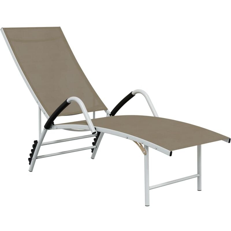 

Tumbona de textilene y aluminio gris taupe - Gris Topo - Youthup