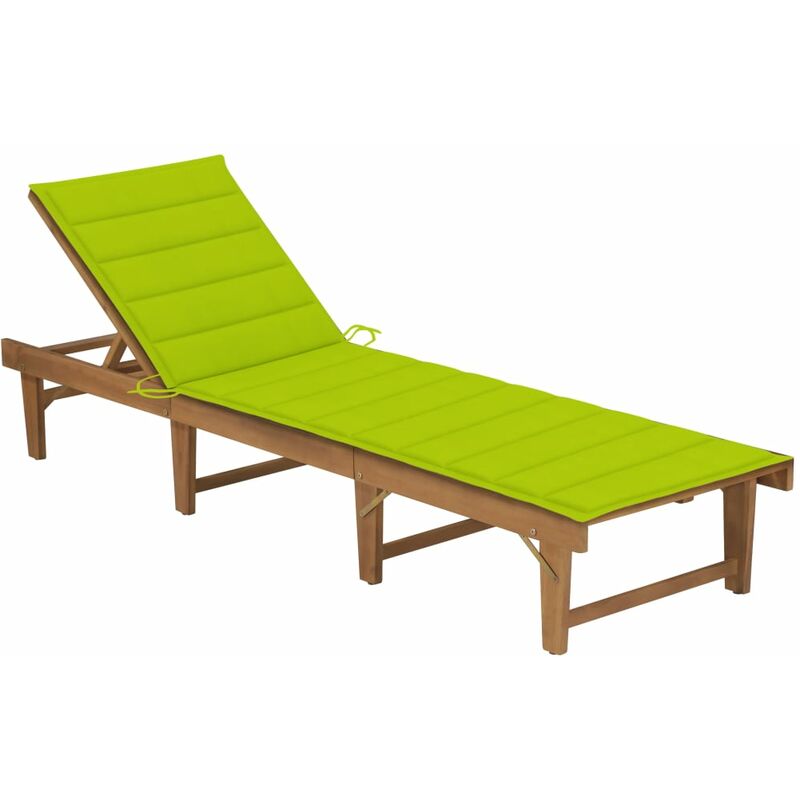 

YOUTHUP Tumbona plegable con cojín madera maciza de acacia - Marrón