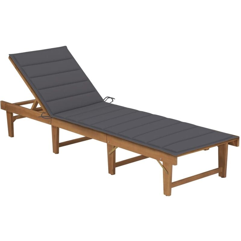 

YOUTHUP Tumbona plegable con cojín madera maciza de acacia - Marrón