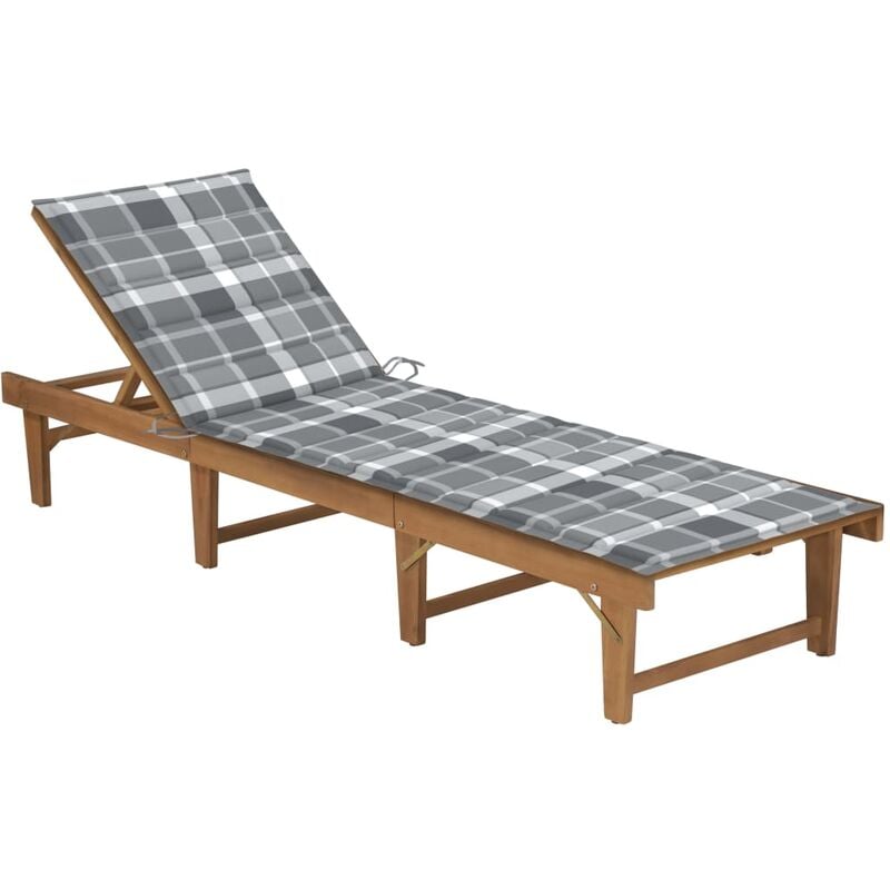 

Tumbona plegable con cojín madera maciza de acacia - Marrón - Youthup