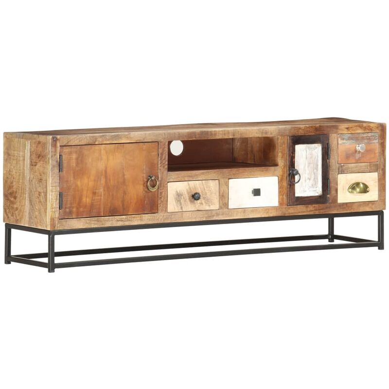 TV-Schrank 120 × 30 × 40 cm Recyceltes Massivholz - Braun - Youthup