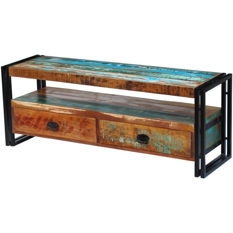 TV-Schrank Recyceltes Massivholz - Mehrfarbig - Youthup