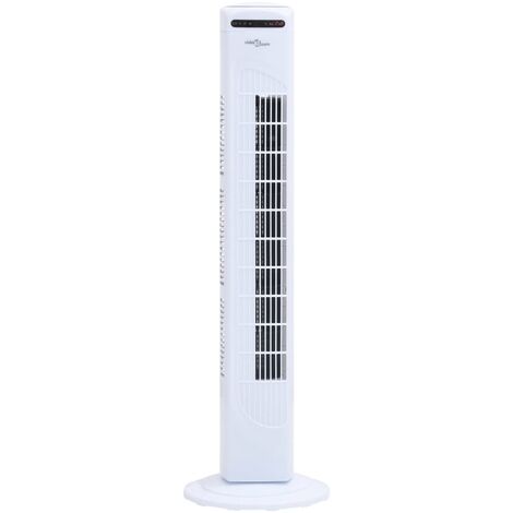 YOUTHUP Ventilador de torre con mando y temporizador Φ24x80 cm blanco - Blanco