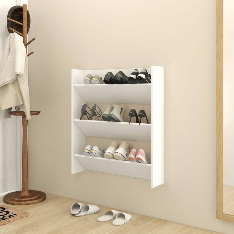 

Zapatero de pared blanco aglomerado 80x18x90 cm - Blanco - Youthup