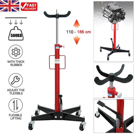 Youyijia 0.5T Hydraulic Telescopic Transmission Jack Lift 100cm - 190cm with Foot Pedal - Professional Car Gearbox Workshop Lift