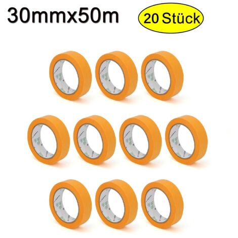 Youyijia 10Pcs Rollen Goldband Klebeband Entfernbar Kreppband Malerband Rückstandfrei für Automotive Dekoration Malerarbeiten ohne Lösungsmittel Malerkreppband Maler Schmal 30mm x 50m