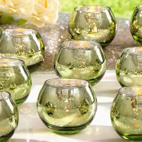 Youyijia 12 Pack Transparent Wish Candle Holders, Clear Christmas Candle Holders for Table Decorations, Wedding & Home Centerpiece, Crystal Votive Holders for Tealight Candles, Christmas Decorations &