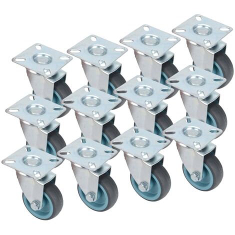Youyijia 12PCS Lenkrollen Schwenkbare 50mm Transportbockrollen 360° Drehbar Non-marking Silent Rollen für Möbeltransporte