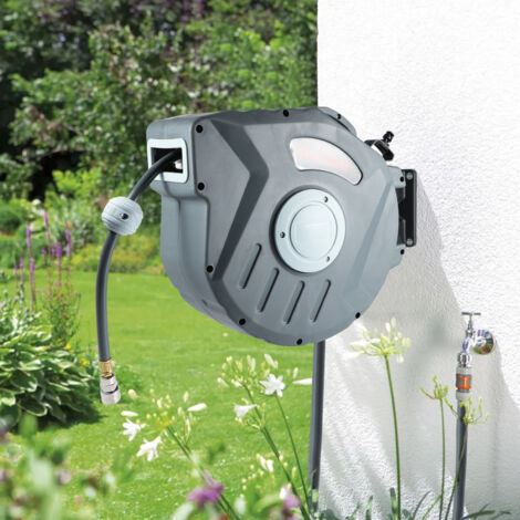 Youyijia 20m Air Hose Reel 3/8 Inch 65ft Automatic Air Line Compressor Retractable Wall Mount Tube Round Retractable Rewind Tool for Compressed Air Hose