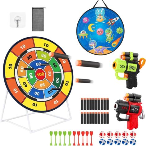 Youyijia 26in Double-Sided Dart Board Game for Kids & Adults, Indoor Outdoor Dart Game Set with Stand & Hanging Options, Safe Target Shooting Toy for Family, Party & Garden Fun