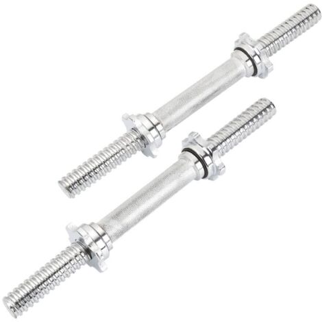 Youyijia 2PCS Dumbbell Bar 1 Inch Spinlock Olympic Dumbbell Bar Set 13.8" Chrome Free Weight Lifting Threaded Dumbbell Handles with Collars for Home Gym Bodybuilding Strength Training Fitness Exercise