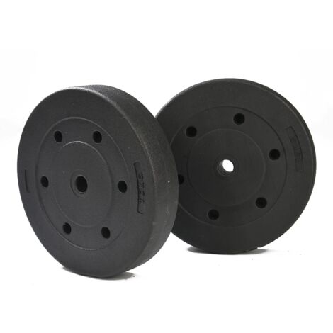 Youyijia 2x 15kg Standard Weight Plates Disc Vinyl Barbell Weights Lifting Training Dumbbell Plates for Bodybuilding Increase Muscle 36x7cm