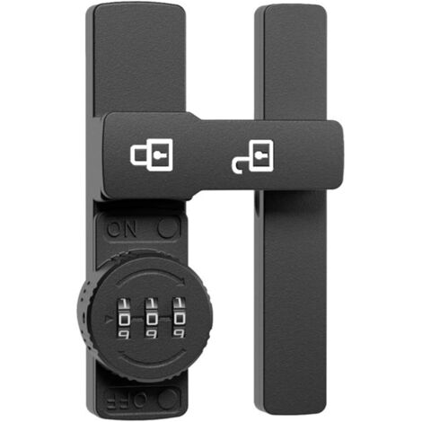 Youyijia 3-Digit Combination Barn Door Latch, 180° Keyless Adhesive & Screw Flip Lock for Cabinet, Gate, Shed, Bedroom, Closet, Sliding Door Lock Easy to Install (Black-1pcs)