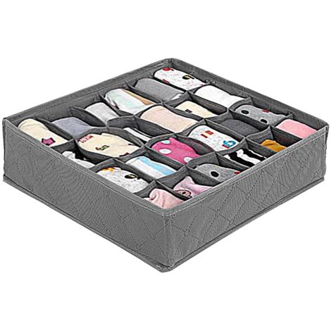 Youyijia 30 Zellen Aufbewahrungsboxen für Unterwäsche Socken Schubladen Organizer mit Trennwand Faltbare Kleiderschrank Schrank Ordnungssystem Faltbox von Krawatten Kleine Stoff Aufbewahrung